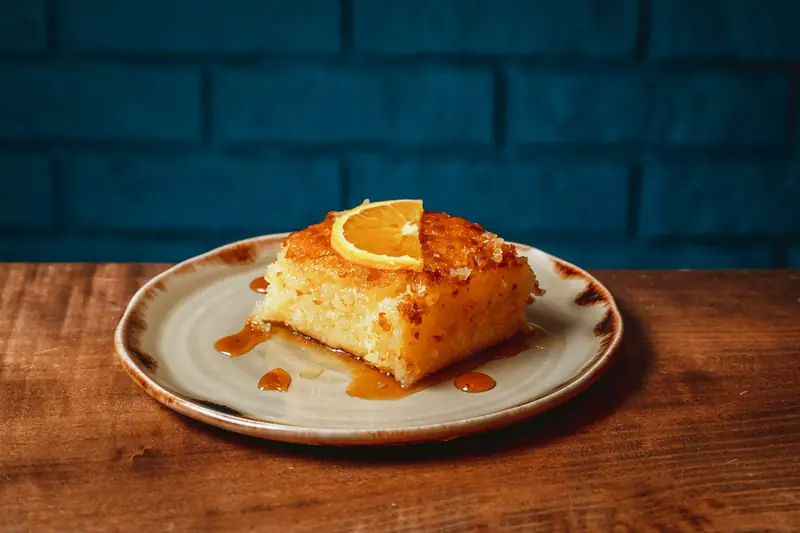 Portokalopita, orange sponge cake with honey syrup