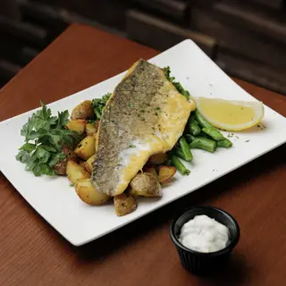 Grilled Sea Bass or Salmon