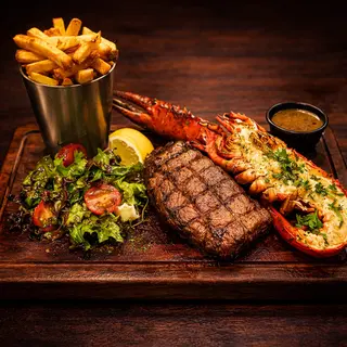 Sirloin Steak with Half Lobster